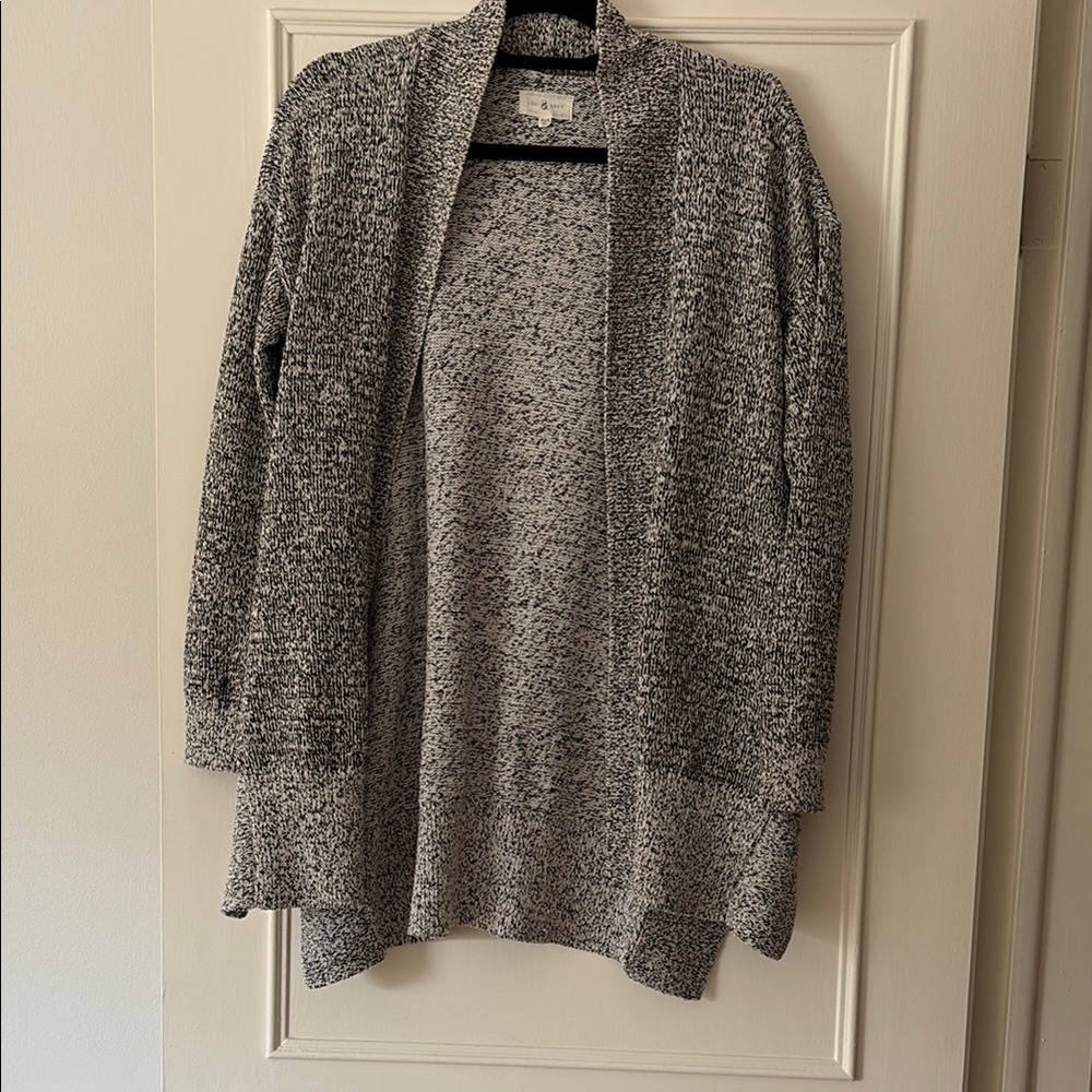 LOFT Lou & Gray Gray Cardigan Sweater Open Front Relaxed Fit